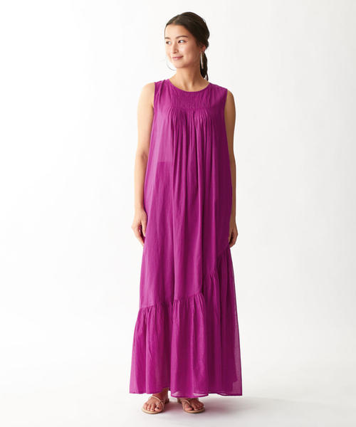 NE QUITTEZ PAS!（ヌキテパ）の「【カラー別注】ne quittez pas × EMMEL REFINES バックフリル マキシワンピース / ヌキテパ　（ワンピース・レディース・ネイビー/パープル・FREE）」の4枚目の写真