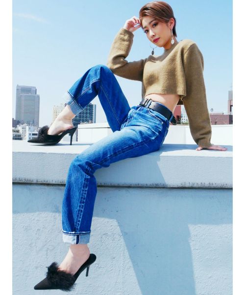 GYDA（ジェイダ）の「セルヴィッチワイドデニムパンツ（デニムパンツ・レディース・ライトブルー/ブルー・SMALL/MEDIUM/X-SMALL）」の3枚目の写真