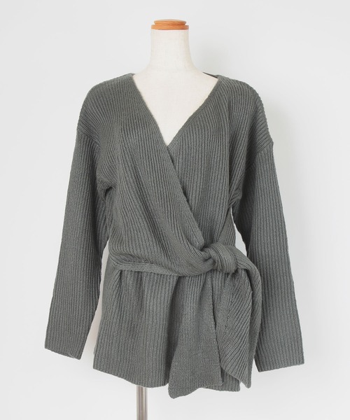 UR'S(ユアーズ)の「フロントリボンニットトップス(ニット/セーター・レディース・ブラウン系その他/ベージュ/アイボリー/チャコール/ブラック・M/S/L)」の13枚目の写真