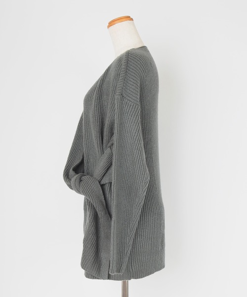 UR'S(ユアーズ)の「フロントリボンニットトップス(ニット/セーター・レディース・ブラウン系その他/ベージュ/アイボリー/チャコール/ブラック・M/S/L)」の12枚目の写真