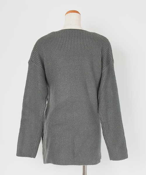 UR'S(ユアーズ)の「フロントリボンニットトップス(ニット/セーター・レディース・ブラウン系その他/ベージュ/アイボリー/チャコール/ブラック・M/S/L)」の11枚目の写真