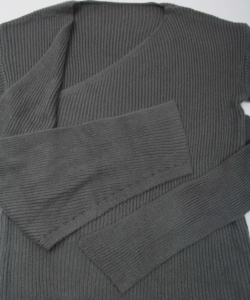 UR'S(ユアーズ)の「フロントリボンニットトップス(ニット/セーター・レディース・ブラウン系その他/ベージュ/アイボリー/チャコール/ブラック・M/S/L)」の8枚目の写真