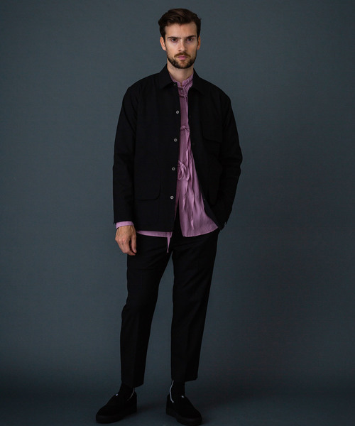 Iroquois（イロコイ）の「【Iroquois】シーズンレス ２WAY ストレッチセットアップブルゾン（ブルゾン・メンズ・ブラック/キャメル・1/2）」の11枚目の写真