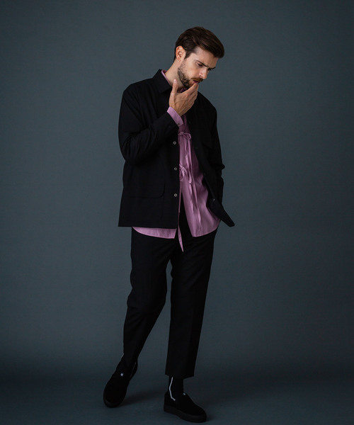 Iroquois（イロコイ）の「【Iroquois】シーズンレス ２WAY ストレッチセットアップブルゾン（ブルゾン・メンズ・ブラック/キャメル・1/2）」の4枚目の写真