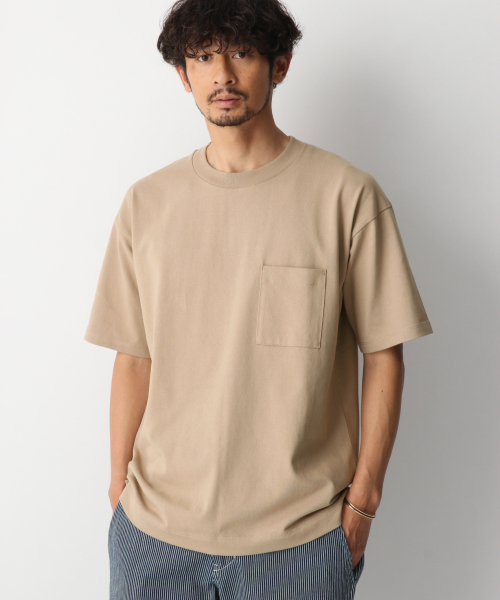 GLOBAL WORK(グローバルワーク)の「USAコットンDRY-TEE【吸水速乾】/843768(Tシャツ/カットソー・メンズ・ホワイト/ベージュ/ゴールド/ダークグレー/グリーン系その他4・SMALL/MEDIUM/LARGE/X-LARGE)」の4枚目の写真