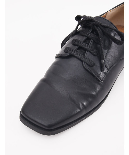 POU DOU DOU（プードゥドゥ）の「スクエアトゥレースアップシューズ（その他シューズ・レディース・ブラック/オフホワイト・4/3）」の4枚目の写真