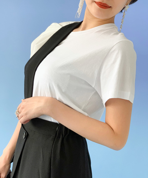 Narcissus（ナルシス）の「【cheap!!by vaNite】アシンメトリパフＴシャツ（Tシャツ/カットソー・レディース・ホワイト/ブラック・FREE）」の2枚目の写真