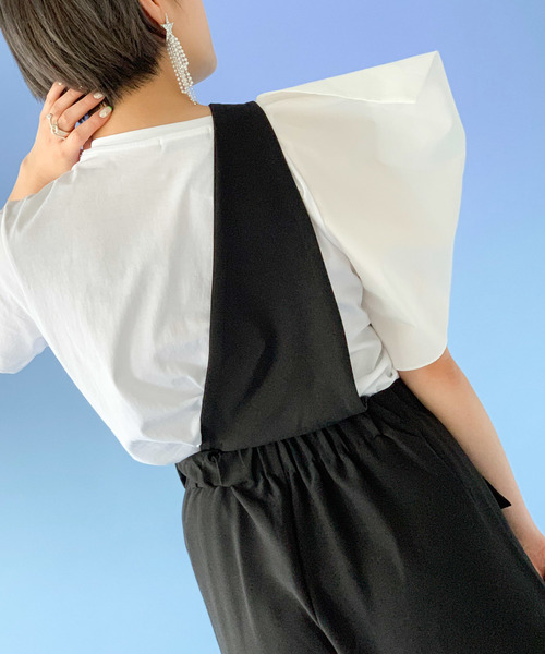 Narcissus（ナルシス）の「【cheap!!by vaNite】アシンメトリパフＴシャツ（Tシャツ/カットソー・レディース・ホワイト/ブラック・FREE）」の6枚目の写真