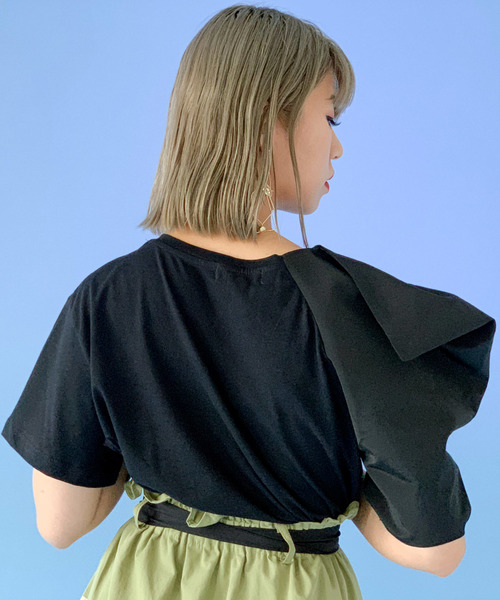 Narcissus（ナルシス）の「【cheap!!by vaNite】アシンメトリパフＴシャツ（Tシャツ/カットソー・レディース・ホワイト/ブラック・FREE）」の16枚目の写真