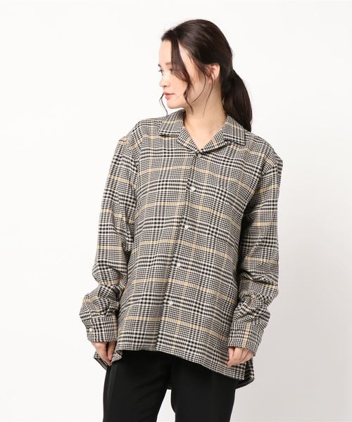 GITMAN BROS.(ギットマンブラザーズ)の「【Gitman Brothers/ギットマンブラザーズ】OPEN COLLAR SHIRTS CHECK:シャツ(シャツ/ブラウス・レディース・ブラック/ブラウン・MEDIUM)」の19枚目の写真