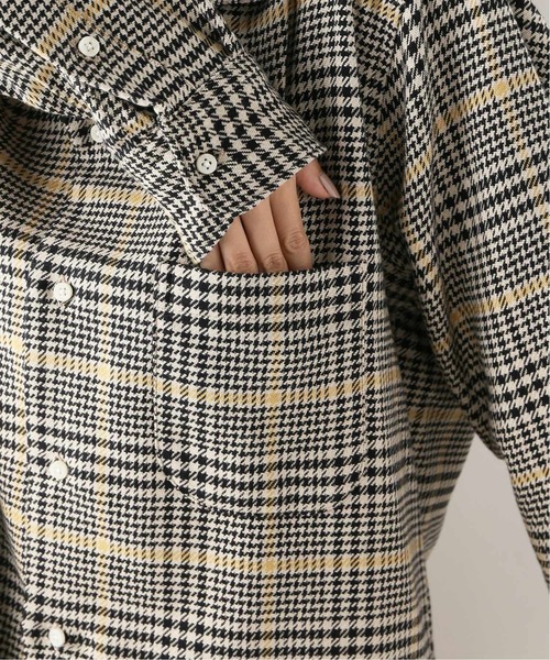 GITMAN BROS.(ギットマンブラザーズ)の「【Gitman Brothers/ギットマンブラザーズ】OPEN COLLAR SHIRTS CHECK:シャツ(シャツ/ブラウス・レディース・ブラック/ブラウン・MEDIUM)」の8枚目の写真