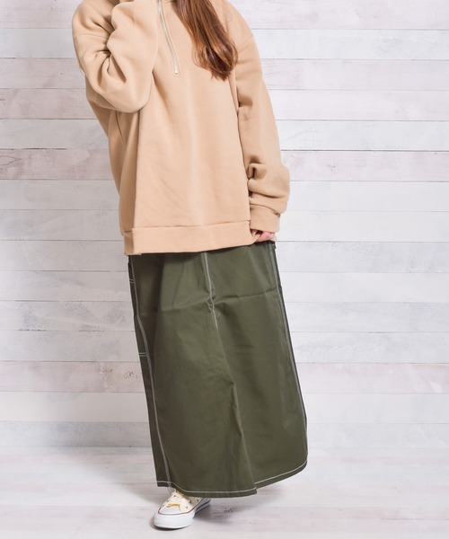 UNIVERSAL OVERALL(ユニバーサルオーバーオール)の「【72】【UNIVERSAL OVERALL】PAINTER SKIRT(スカート・レディース・ブラック/ベージュ/モカ/アイボリー/ネイビー/カーキ/グリーン/グレー・MEDIUM/LARGE/SMALL)」の6枚目の写真