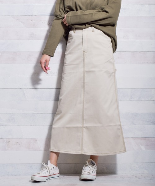 UNIVERSAL OVERALL(ユニバーサルオーバーオール)の「【72】【UNIVERSAL OVERALL】PAINTER SKIRT(スカート・レディース・ブラック/ベージュ/モカ/アイボリー/ネイビー/カーキ/グリーン/グレー・MEDIUM/LARGE/SMALL)」の2枚目の写真