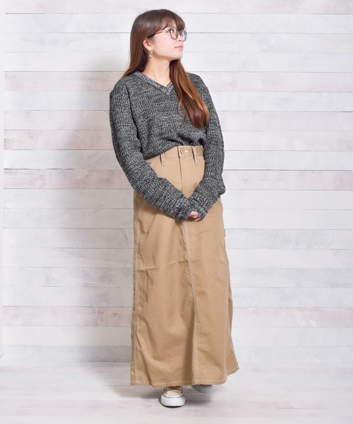 UNIVERSAL OVERALL(ユニバーサルオーバーオール)の「【72】【UNIVERSAL OVERALL】PAINTER SKIRT(スカート・レディース・ブラック/ベージュ/モカ/アイボリー/ネイビー/カーキ/グリーン/グレー・MEDIUM/LARGE/SMALL)」の11枚目の写真