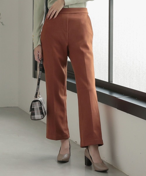 KOBE LETTUCE（コウベレタス）の「センタープレスサイドボタンフェイクウールストレートパンツ（その他パンツ・レディース・アイボリー/ミント/ブルー/ブラウン系その他・SM）」の3枚目の写真