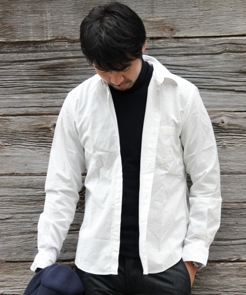 JOURNAL STANDARD（ジャーナルスタンダード）の「レザーパイピングシャンブレーレギュラーカラーシャツ #●（シャツ/ブラウス・メンズ・ホワイト/ブルー/ネイビー・MEDIUM/SMALL/LARGE）」の2枚目の写真