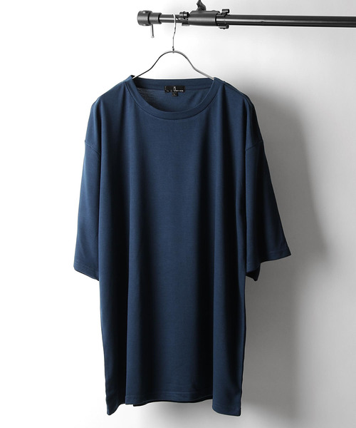 ZIP FIVE（ジップファイブ）の「【ZIP FIVE】T/Rビッグシルエット5分袖Tシャツ（Tシャツ/カットソー・メンズ・ホワイト/ブラック/ダークグリーン/ベージュ/パープル/ネイビー/ブラウン/グレー/カーキ/スモークピンク/ワイン/グレイッシュブルー/チャコール・MEDIUM/LARGE）」の9枚目の写真