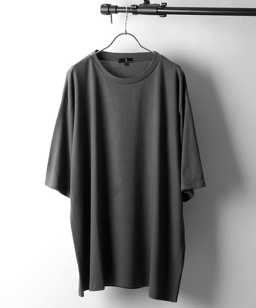 ZIP FIVE（ジップファイブ）の「【ZIP FIVE】T/Rビッグシルエット5分袖Tシャツ（Tシャツ/カットソー・メンズ・ホワイト/ブラック/ダークグリーン/ベージュ/パープル/ネイビー/ブラウン/グレー/カーキ/スモークピンク/ワイン/グレイッシュブルー/チャコール・MEDIUM/LARGE）」の17枚目の写真