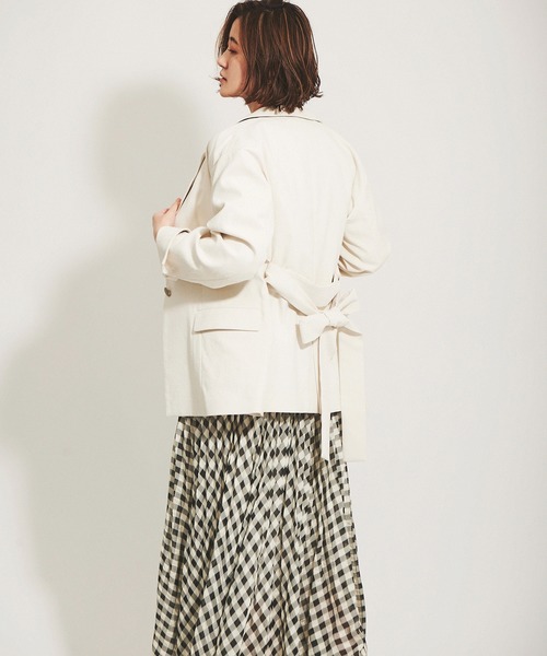 The Virgnia（ザ ヴァージニア）の「リネン混テーラードジャケット（テーラードジャケット・レディース・ネイビー/オフホワイト・36/38）」の3枚目の写真