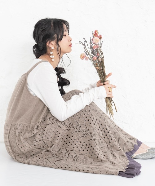 Somari透かし編みニットキャミワンピース ワンピース Somari Imagination ソマリ Imagination ソマリ ワンピース Somari イマジネーション のファッション