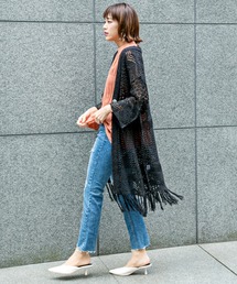 【WEB限定商品】透かし編みロングカーディガン