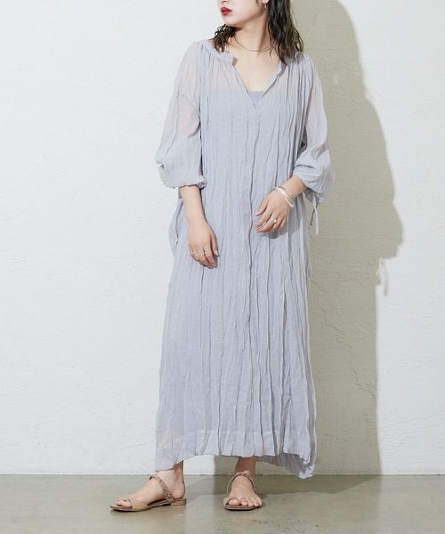 ワンピースシャイニーワッシャーロングワンピース ワンピース Mystic ミスティック のファッション