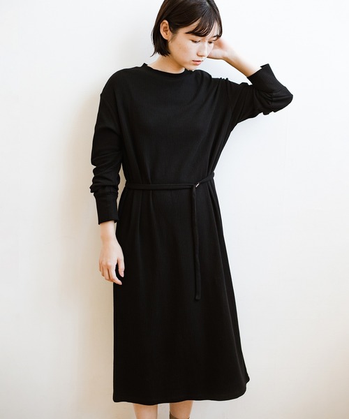 楽ちん便利な今っぽ 女っぽベルト付きカットソーリブワンピース ワンピース Haco ハコ のファッション通販 Zozotown