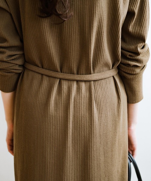 楽ちん便利な今っぽ 女っぽベルト付きカットソーリブワンピース ワンピース セール Haco ハコ のファッション