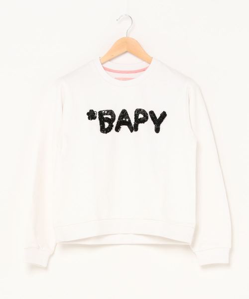 A BATHING APE(アベイシングエイプ)の「BPY BAPY SW SWEATSHI(スウェット・レディース・ホワイト/ブラック・SMALL/MEDIUM/X-SMALL)」の2枚目の写真