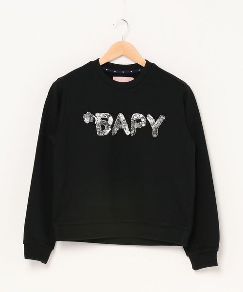 A BATHING APE(アベイシングエイプ)の「BPY BAPY SW SWEATSHI(スウェット・レディース・ホワイト/ブラック・SMALL/MEDIUM/X-SMALL)」の1枚目の写真