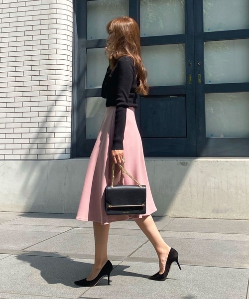 KOBE LETTUCE（コウベレタス）の「ボンディングフレアスカート（スカート・レディース・チャコールグレー/イエロー系その他/ピンク/アイボリー/ブラック/ミント/グレー/ベージュ・M/S）」の20枚目の写真