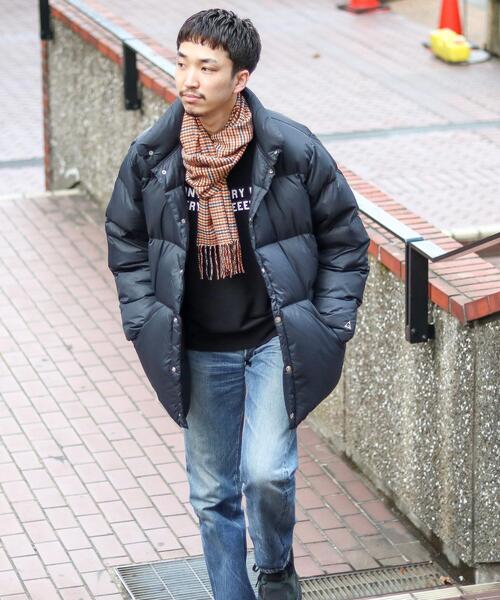 coen（コーエン）の「チェックマフラー（マフラー・メンズ・ブラック/オレンジ/ネイビー/レッド/ダークグレー・FREE）」の8枚目の写真