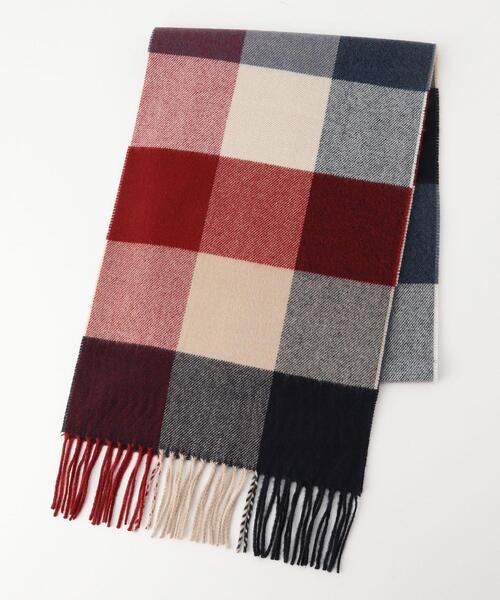 coen（コーエン）の「チェックマフラー（マフラー・メンズ・ブラック/オレンジ/ネイビー/レッド/ダークグレー・FREE）」の9枚目の写真