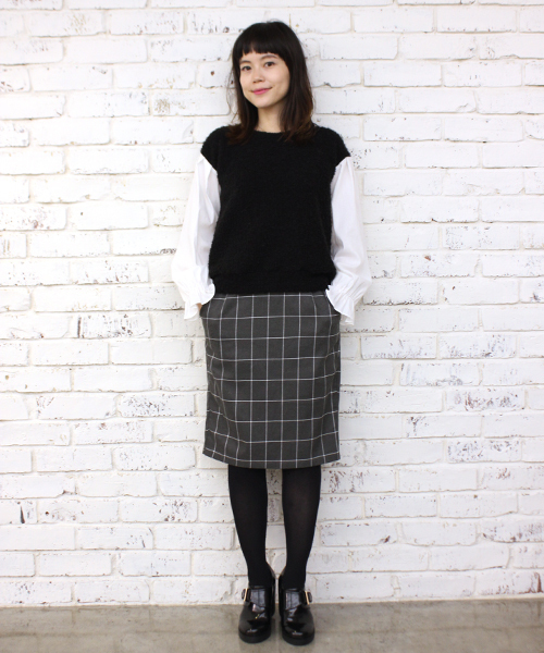 mystic（ミスティック）の「ブークレパフ長袖クループルオーバー（ニット/セーター・レディース・ブラック/グレー/チャコールグレー/ベージュ/キャメル・FREE/ﾌﾘ-）」の8枚目の写真