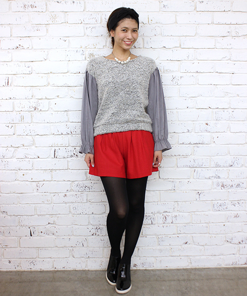 mystic（ミスティック）の「ブークレパフ長袖クループルオーバー（ニット/セーター・レディース・ブラック/グレー/チャコールグレー/ベージュ/キャメル・FREE/ﾌﾘ-）」の10枚目の写真