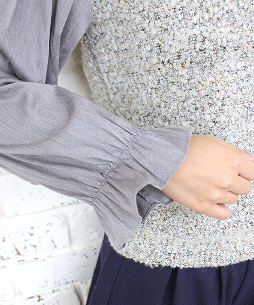 mystic（ミスティック）の「ブークレパフ長袖クループルオーバー（ニット/セーター・レディース・ブラック/グレー/チャコールグレー/ベージュ/キャメル・FREE/ﾌﾘ-）」の15枚目の写真