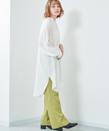 cepo | バンドカラー とろみルーズシャツワンピース(シャツワンピース)