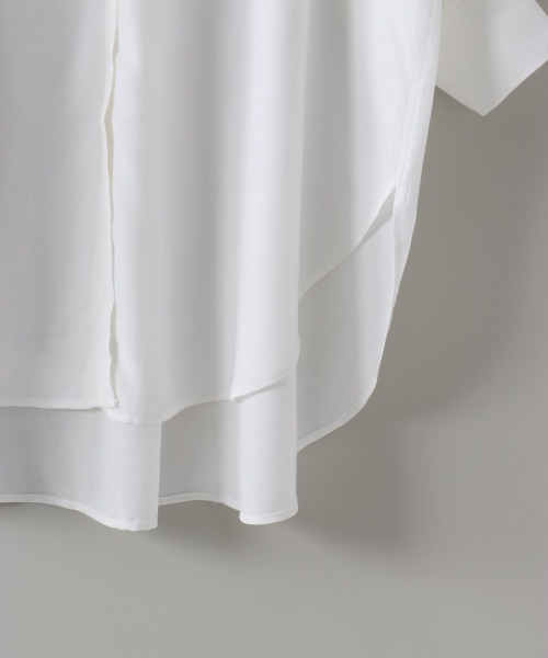 cepo（セポ）の「バンドカラー とろみルーズシャツワンピース（シャツワンピース・レディース・ベージュ/オフホワイト/ミント・M）」の22枚目の写真