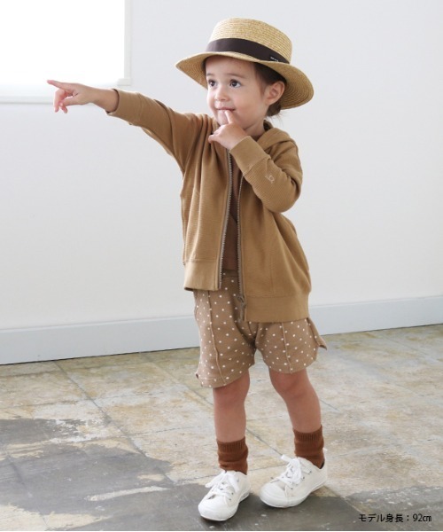 quoti use fith（クゥオティ　ユース　フィス）の「ベビーウェーブ ワイドパーカー（パーカー・キッズ・アイボリー/カーキ/ベージュ・100/80/130/110/90/120）」の12枚目の写真