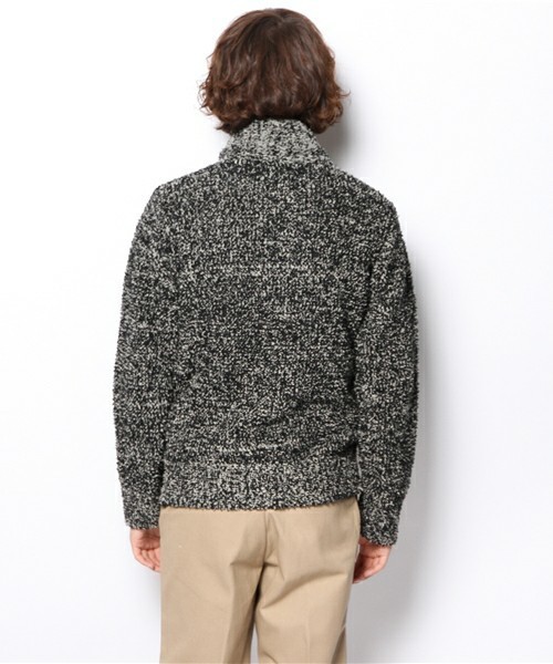 ROSE BUD COUPLES （ローズ バッド カップルズ）の「【Fine掲載】ポリエステルパイル ショールカラー ニット カーディガン（カーディガン/ボレロ・メンズ・ブラックミックス/ブルー系その他/カモフラージュ・MEDIUM/LARGE）」の9枚目の写真