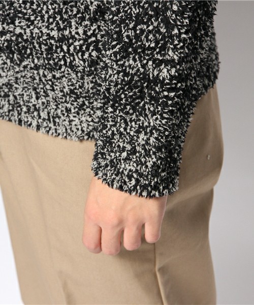 ROSE BUD COUPLES （ローズ バッド カップルズ）の「【Fine掲載】ポリエステルパイル ショールカラー ニット カーディガン（カーディガン/ボレロ・メンズ・ブラックミックス/ブルー系その他/カモフラージュ・MEDIUM/LARGE）」の6枚目の写真