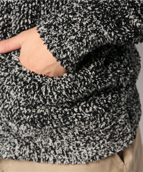 ROSE BUD COUPLES （ローズ バッド カップルズ）の「【Fine掲載】ポリエステルパイル ショールカラー ニット カーディガン（カーディガン/ボレロ・メンズ・ブラックミックス/ブルー系その他/カモフラージュ・MEDIUM/LARGE）」の5枚目の写真