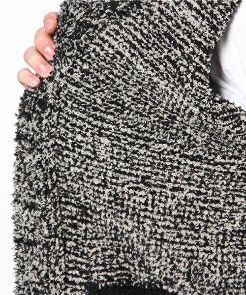 ROSE BUD COUPLES （ローズ バッド カップルズ）の「【Fine掲載】ポリエステルパイル ショールカラー ニット カーディガン（カーディガン/ボレロ・メンズ・ブラックミックス/ブルー系その他/カモフラージュ・MEDIUM/LARGE）」の4枚目の写真