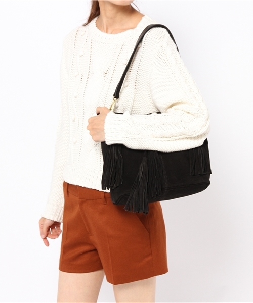 Another Edition(アナザーエディション)の「MAISON VINCENT タッセル巾着バッグ/ MAISON/V TSL キンチャクBAG(ショルダーバッグ・レディース・ブラック/ベージュ・フリー)」の10枚目の写真