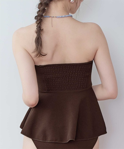 SEA DRESS（シードレス）の「ペプラムフレアビスチェビキニ/水着（水着・レディース・ブラック/ブラウン/ブラック系その他/ブラック系その他2/ブラウン系その他・S/M/L/XL）」の21枚目の写真