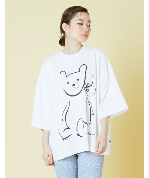 Little sunny bite（リトルサニーバイト）の「ogura akane x little sunny bite Bear big tee（Tシャツ/カットソー・レディース・ホワイト/ブラック/ピンク・FREE）」の17枚目の写真