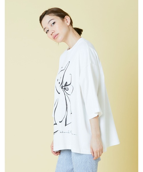 Little sunny bite（リトルサニーバイト）の「ogura akane x little sunny bite Bear big tee（Tシャツ/カットソー・レディース・ホワイト/ブラック/ピンク・FREE）」の21枚目の写真