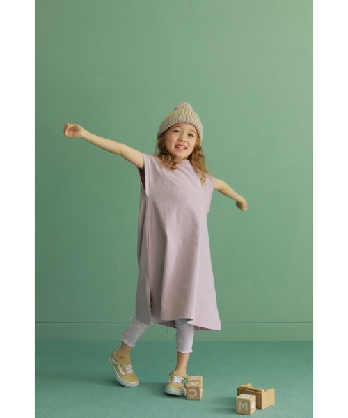 StompStamp（ストンプスタンプ）の「KIDS One-piece【AJUGA.×FRUIT OF THE LOOM】（ワンピース・キッズ・ライラック/チャコール・100cm/120cm/140cm）」の2枚目の写真