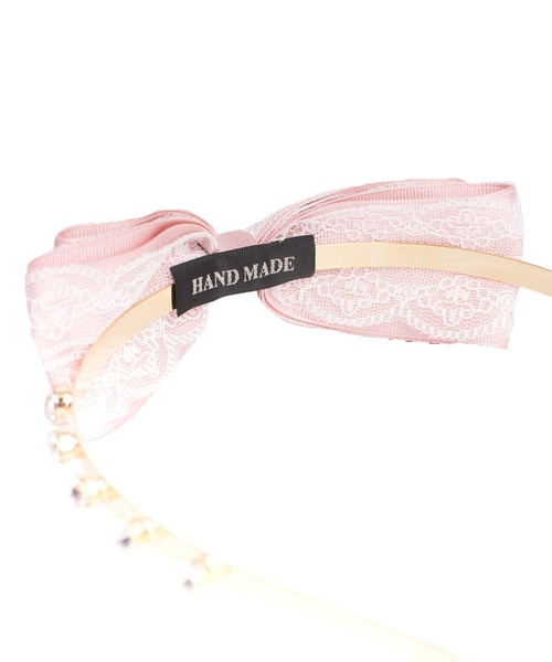 ROJITA（ロジータ）の「レースリボンビジュカチューシャ（カチューシャ・レディース・ブラック/ピンク・FREE）」の5枚目の写真