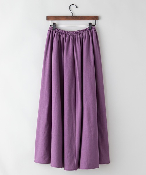 INNOCENT BLUE（イノセントブルー）の「【innocent blue/イノセントブルー】コットンリネンギャザースカート（ロングスカート）（スカート・レディース・ブラック/ベージュ/パープル/ブルー/ライトグリーン/ライトブラウン/クリーム・MEDIUM）」の10枚目の写真